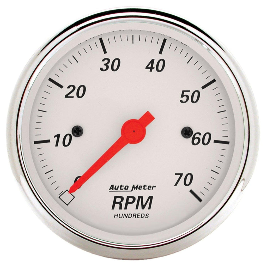 3-1/8 in. IN-DASH TACHOMETER 0-7000 RPM ARCTIC WHITE - greatparts