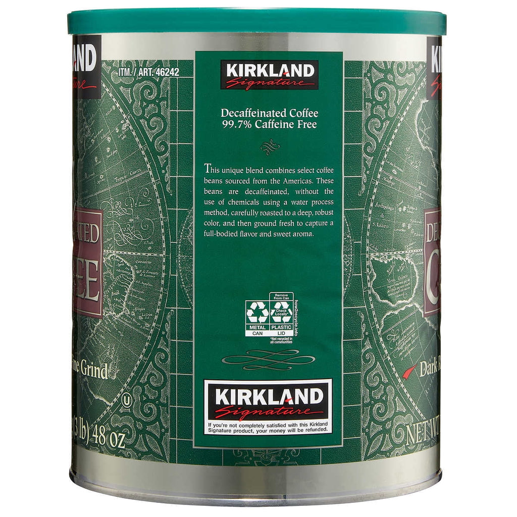 3 Pack | Kirkland Signature Decaffeinated Coffee, Dark Roast, 3 lbs