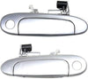 Exterior Door Handles Set of 2 Front Left and Right Side Plastic Chrome W/Keyhole Compatible with Toyota Echo