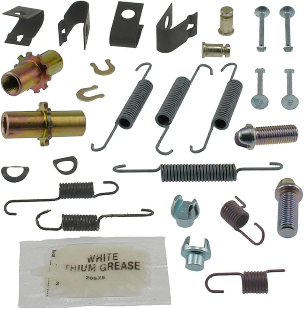 Professional 18K1793 Rear Parking Brake Hardware Kit with Springs, Pins, Hardware, and Grease