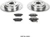 K2431 Rear Z23 Carbon Fiber Brake Pads with Drilled & Slotted Brake Rotors Kit