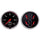 2 PC. GAUGE KIT 3-3/8 in. QUAD & SPEEDOMETER 240-33 O DESIGNER BLACK - greatparts
