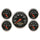 5 PC. GAUGE KIT 3-1/8 in. & 2-1/16 in. ELEC. KM/H SPEEDOMETER DESIGNER BLACK - greatparts