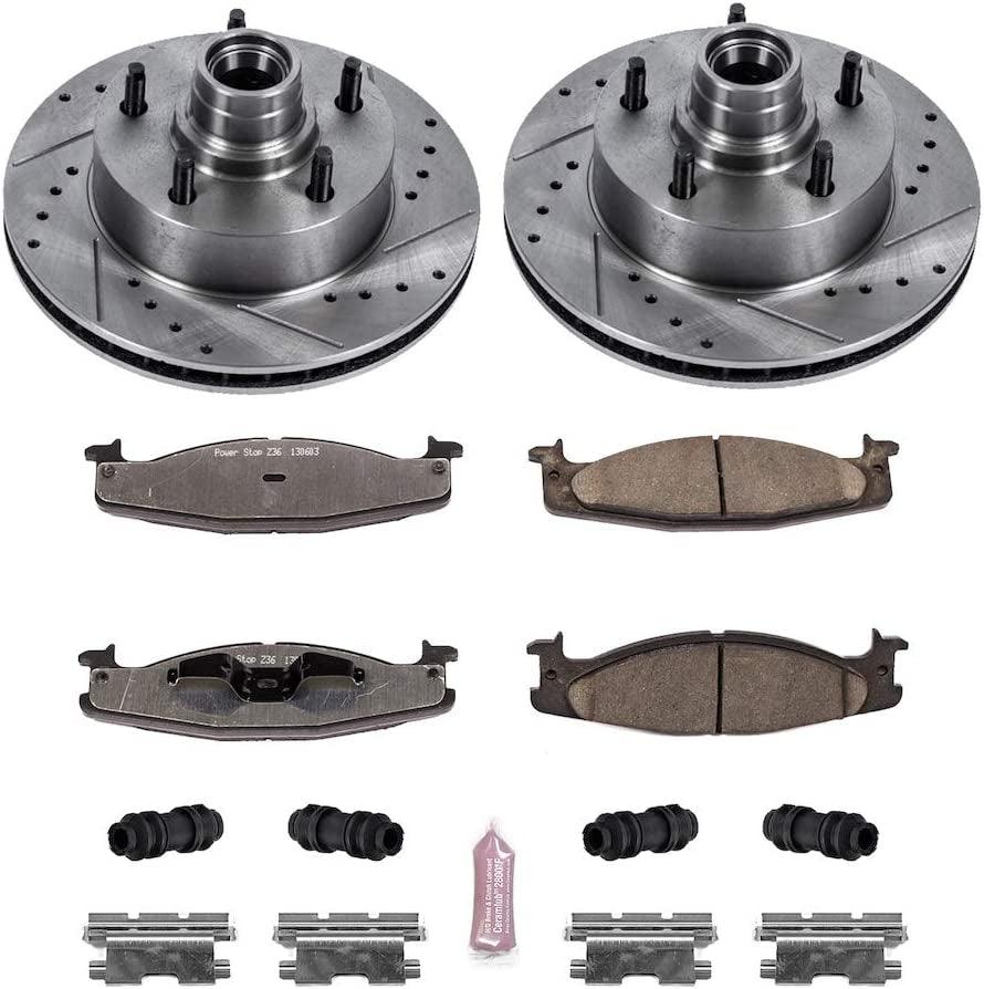 Power Stop K1831-36 Front Z36 Truck & Tow Brake Kit, Carbon Fiber Ceramic Brake Pads and Drilled/Slotted Brake Rotors