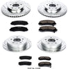 K1438 Front and Rear Z23 Carbon Fiber Brake Pads with Drilled & Slotted Brake Rotors Kit