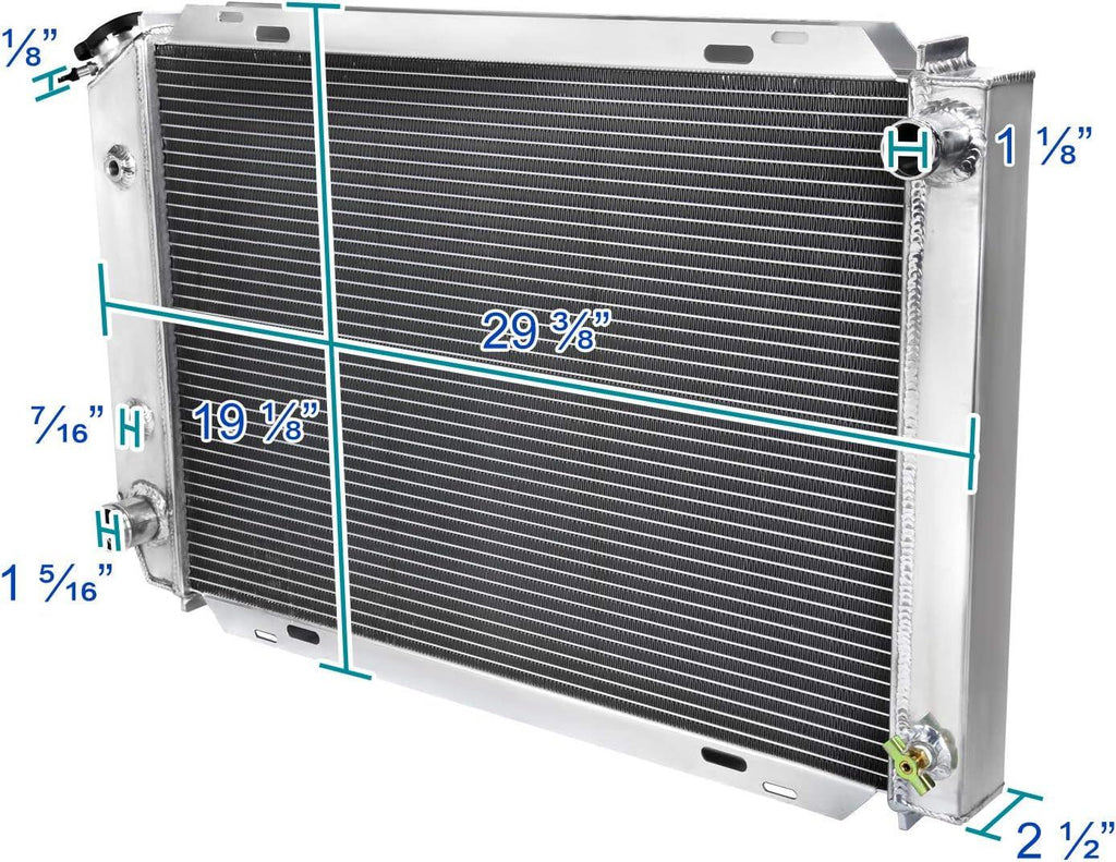 3 Core Manual Transmission Aluminum Cooling Radiator Compatible with Ford Mustang 1979-1993