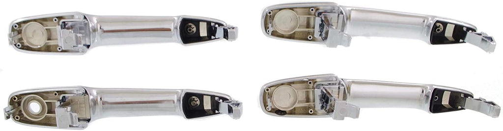 Exterior Front Door Handle Compatible with Ford Fusion 2006-2012 Set Set of 4 (RH and LH) All Chrome Plastic (And Rear)