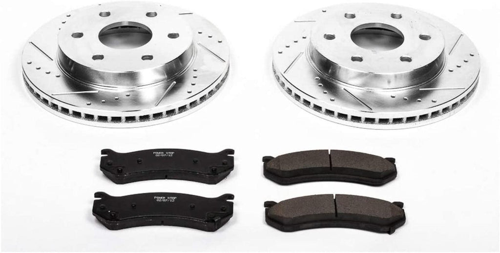 Front K2009 Carbon-Fiber Ceramic Brake Pad and Drilled and Slotted Rotor Z23 Daily Driver Kit