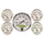 5 PC. GAUGE KIT 3-1/8 in. & 2-1/16 in. ELEC. KM/H SPEEDOMETER OLD TYME WHITE - greatparts
