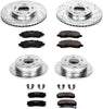 K2711 Front and Rear Z23 Carbon Fiber Brake Pads with Drilled & Slotted Brake Rotors Kit