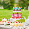 3 Tier Cupcake Stand Holder,  Plastic Cup Cake Stand Towel with Tiered Serving Tray for Cupcakes, Donuts, Fruits and More, White