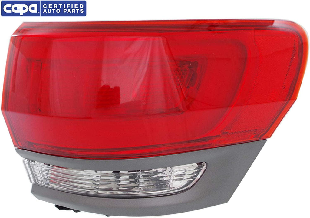 Tail Light Assembly Compatible with 2014-2018 Jeep Grand Cherokee Outer with Gray Trim - CAPA Passenger Side
