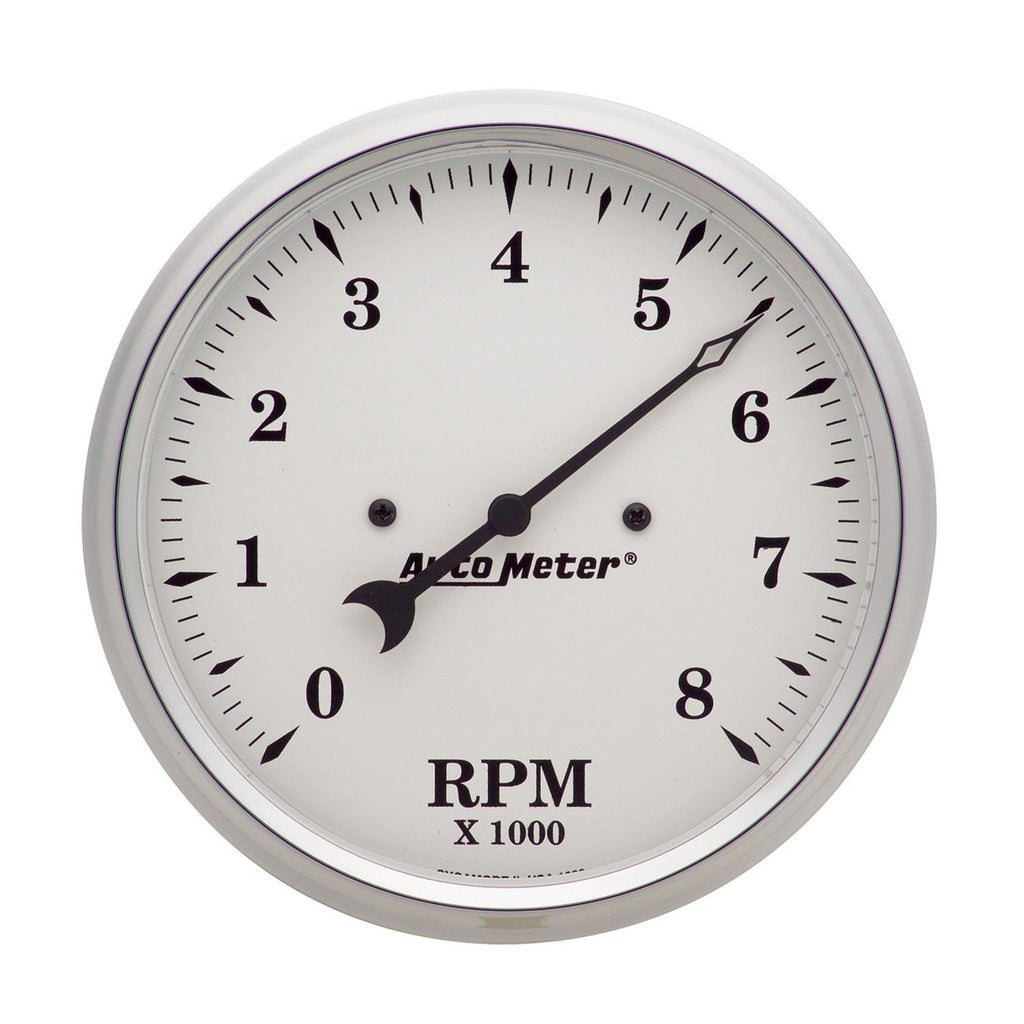 5 in. IN-DASH TACHOMETER 0-8000 RPM OLD-TYME WHITE - greatparts