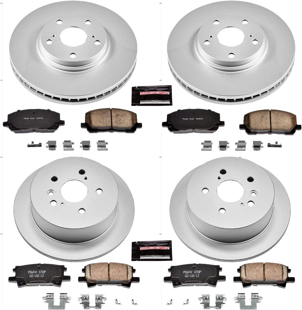 CRK4531 Coated Brake Rotor & Ceramic Brake Pads- Front & Rear