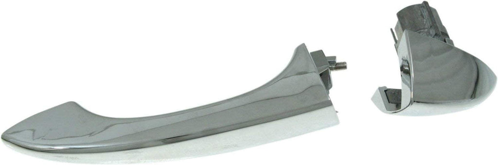 Rear Exterior Door Handle Compatible with 2000-2006 BMW X5 All Chrome, with Lever and Button Cover, Set of 2, Driver and Passenger Side