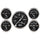 5 PC. GAUGE KIT 3-1/8 in. & 2-1/16 in. MECH. SPEEDOMETER OLD TYME BLACK - greatparts