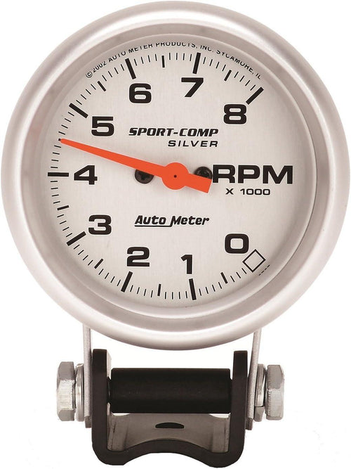 3707 Sport-Comp Silver Mini Tachometer,2.625 In.