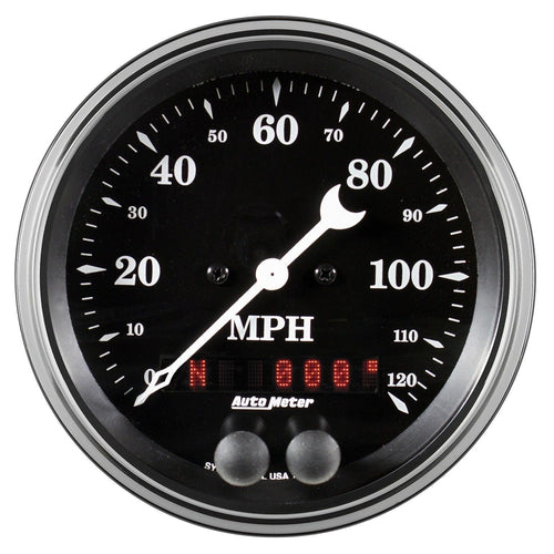 3-3/8 in. GPS SPEEDOMETER 0-120 MPH OLD TYME BLACK - greatparts