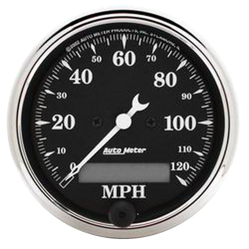 3-1/8 in. SPEEDOMETER 0-120 MPH ELEC. OLD TYME BLACK - greatparts