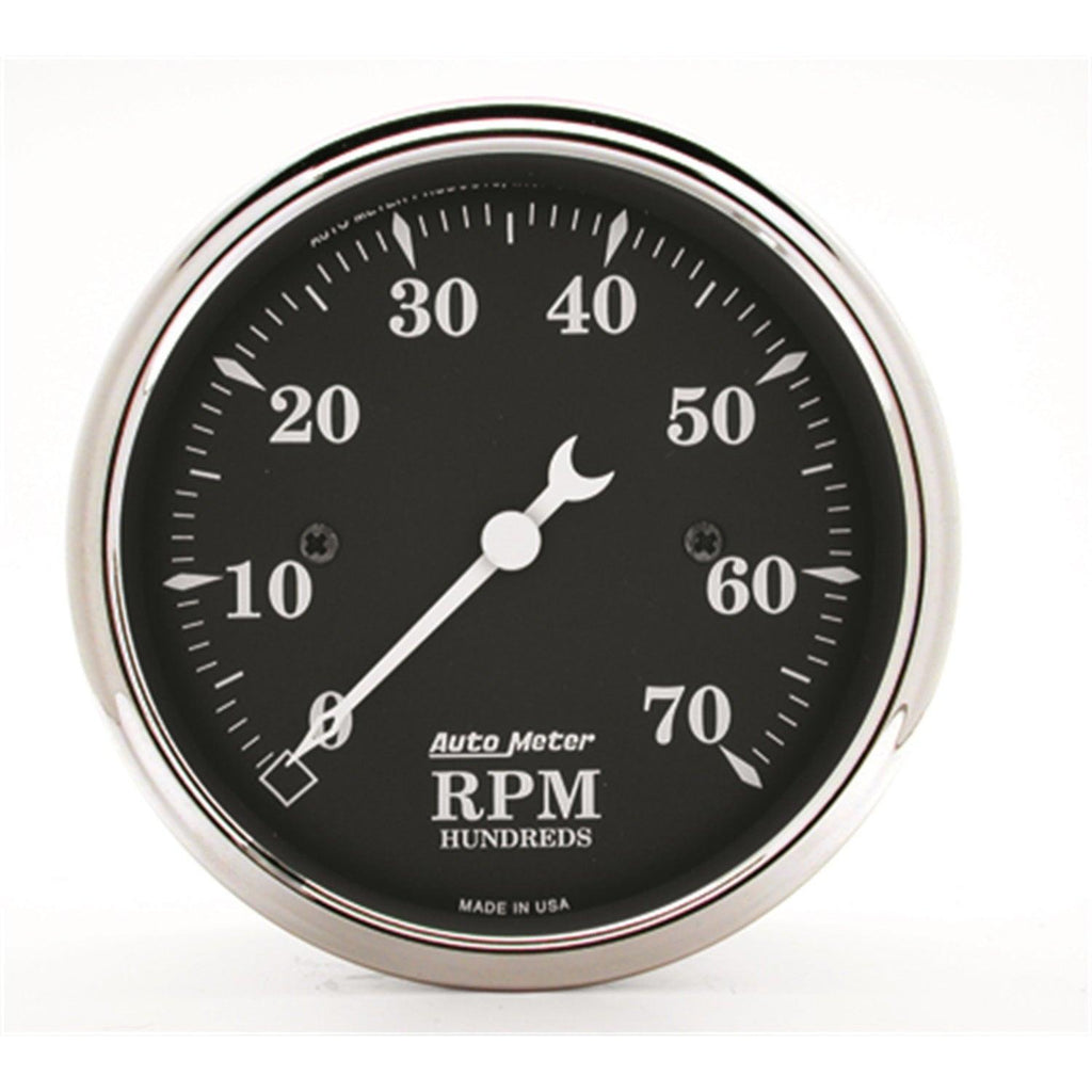 3-1/8 in. IN-DASH TACHOMETER 0-7000 RPM OLD TYME BLACK - greatparts