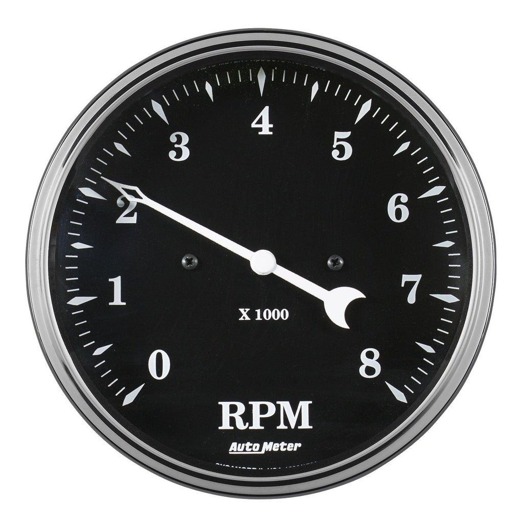 5 in. TACHOMETER 8K RPM IN-DASH OLD TYME BLACK - greatparts
