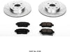 K109 Front Z23 Carbon Fiber Brake Pads with Drilled & Slotted Brake Rotors Kit