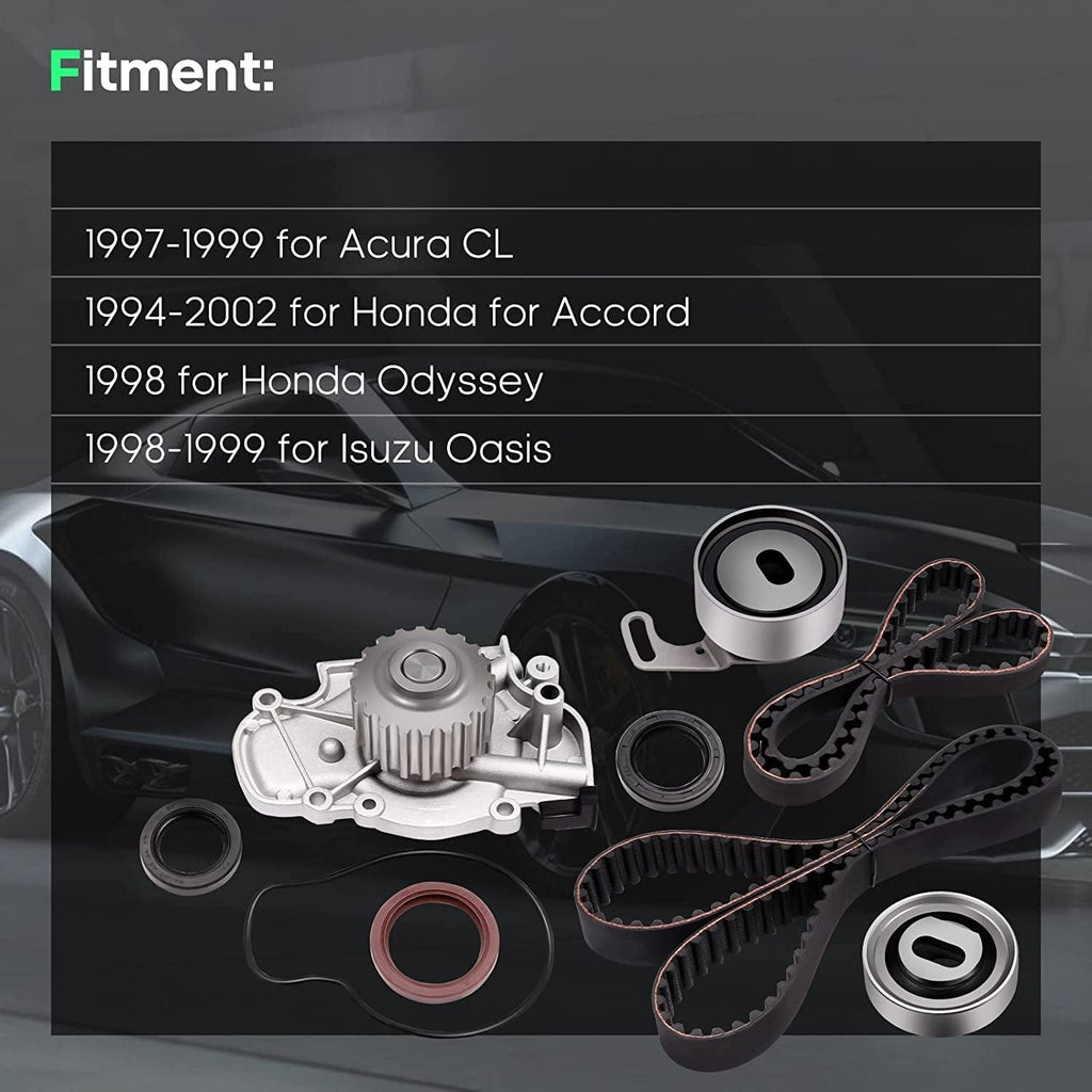 Timing Belt Water Pump Gasket Tensioner Kits Fits for 1994-2002 for Isuzu Oasis Acura CL Honda Accord Odyssey F22B1 F23A1 F23A4 F23A5 F23A7 2.2L 2.3L L4 SOHC