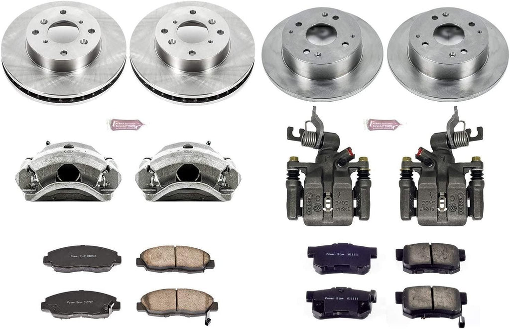 KCOE1240B Front and Rear Stock Replacement Brake Kit (With Calipers)