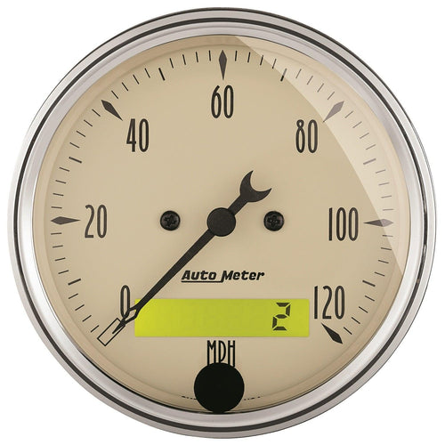 3-1/8 in. SPEEDOMETER 0-120 MPH ANTIQUE BEIGE - greatparts
