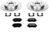 K4624 Rear Z23 Carbon Fiber Brake Pads with Drilled & Slotted Brake Rotors Kit