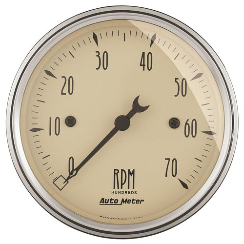 3-1/8 in. IN-DASH TACHOMETER 0-7000 RPM ANTIQUE BEIGE - greatparts
