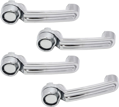 Front and Rear Exterior Door Handle Compatible with 2007-2017 Jeep Wrangler (JK) and 2008-2012 Jeep Liberty and 2007-2011 Dodge Nitro All Chrome Plastic Set of 4 Driver and Passenger Side