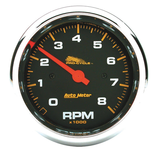 3-3/4 in. TACHOMETER 0-8000 RPM BLACK PRO-CYCLE - greatparts