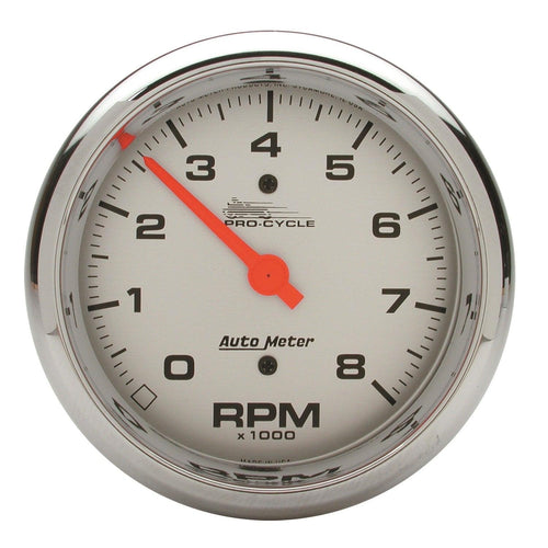 3-3/8 in. TACHOMETER 0-8000 RPM SILVER PRO-CYCLE - greatparts
