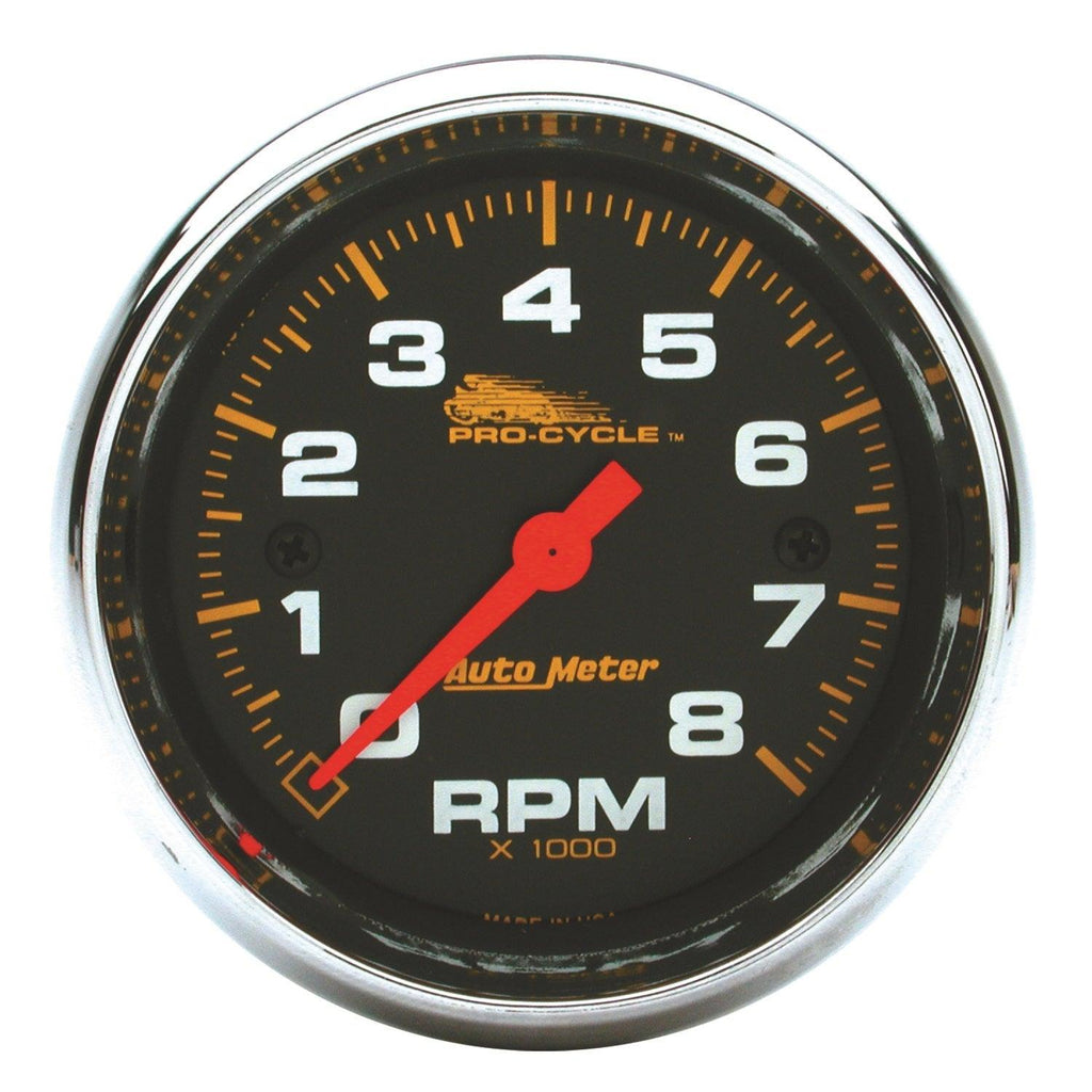 2-5/8 in. TACHOMETER 0-8000 RPM BLACK PRO-CYCLE - greatparts