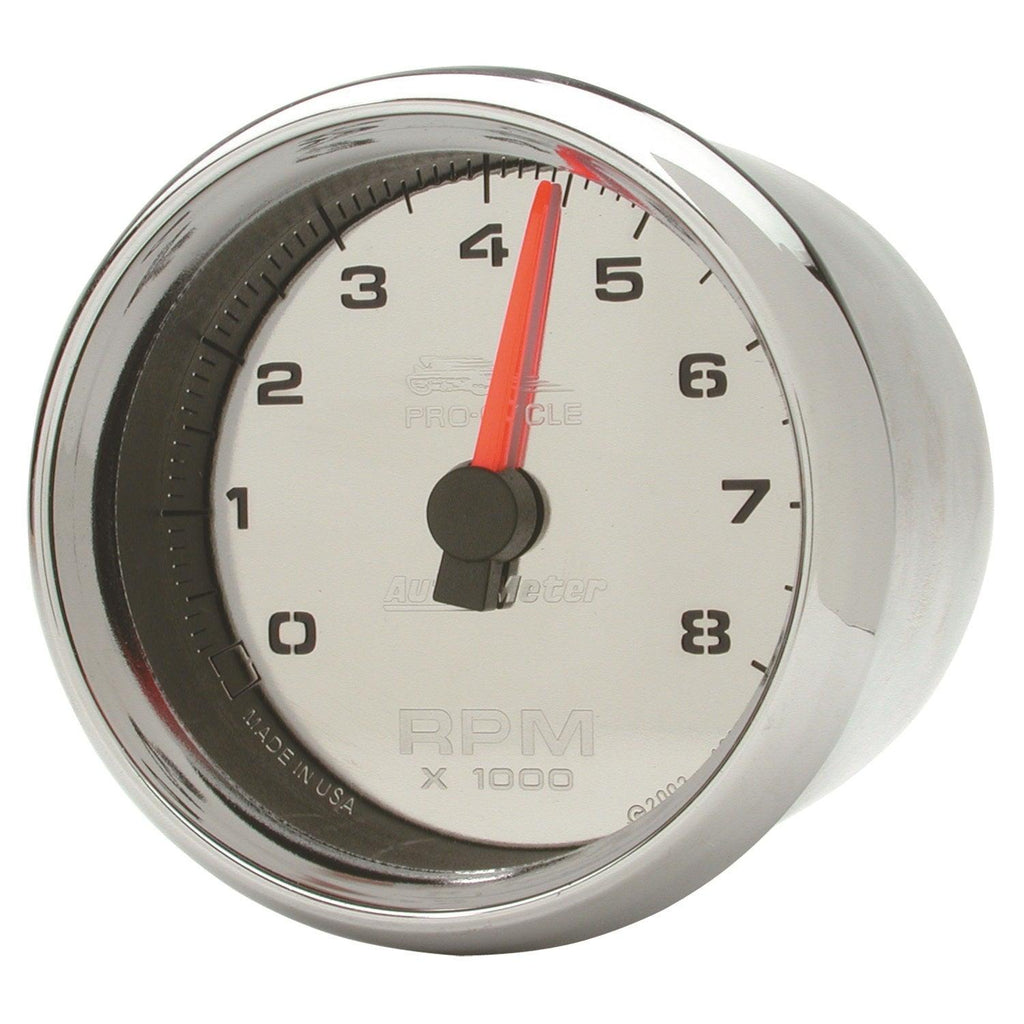 2-5/8 in. TACHOMETER 0-8000 RPM CHROME PRO-CYCLE - greatparts