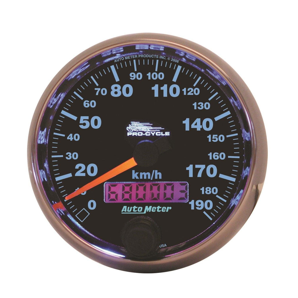 2-5/8 in. SPEEDOMETER 0-190 KPH BLACK PRO-CYCLE - greatparts