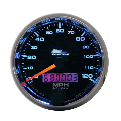 2-5/8 in. SPEEDOMETER 0-120 MPH BLACK PRO-CYCLE - greatparts