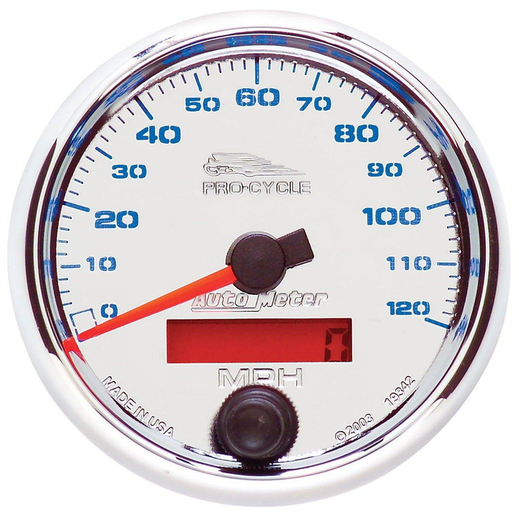 2-5/8 in. SPEEDOMETER 0-120 MPH CHROME PRO-CYCLE - greatparts