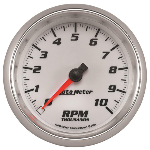 3-3/8 in. TACHOMETER 0-10000 RPM WHITE PRO-CYCLE - greatparts