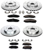 K1418 Front and Rear Z23 Carbon Fiber Brake Pads with Drilled & Slotted Brake Rotors Kit