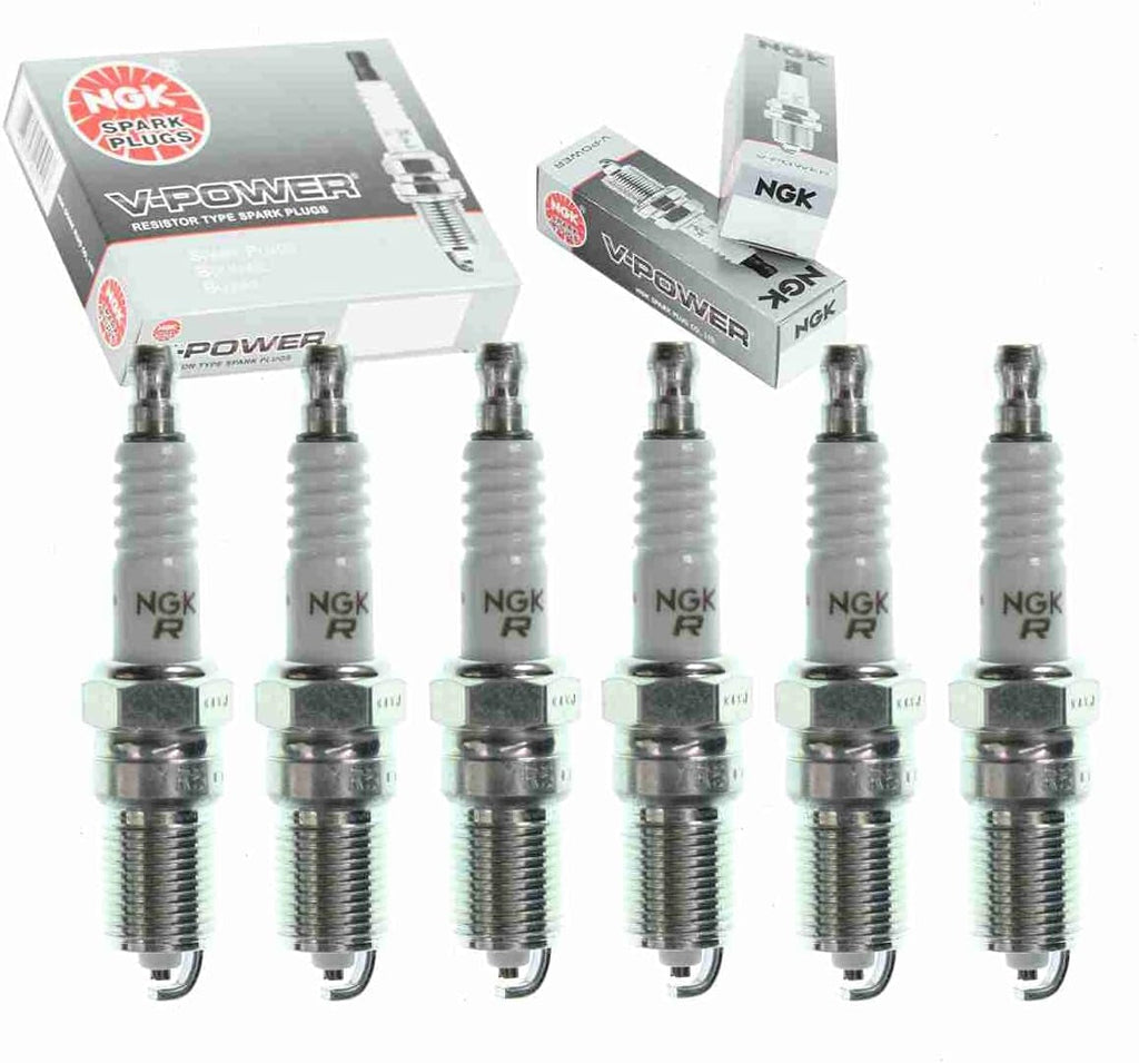 6 Pc NGK V-Power Spark Plugs Compatible with Mazda 6 3.0L V6 2003-2008