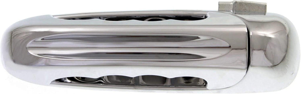Rear Exterior Door Handle Compatible with 2002-2008 Dodge Ram 1500 and 2003-2009 Dodge Ram 2500 / Ram 3500 Chrome,With Slash Design Lever, Set of 2, Driver and Passenger Side