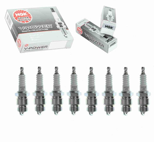 8 Pc NGK V-Power Spark Plugs Compatible with Ford F-100 5.0L 5.8L 5.9L 6.4L V8 1966-1976