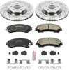 K6944 Front Z23 Carbon Fiber Brake Pads with Drilled & Slotted Brake Rotors Kit