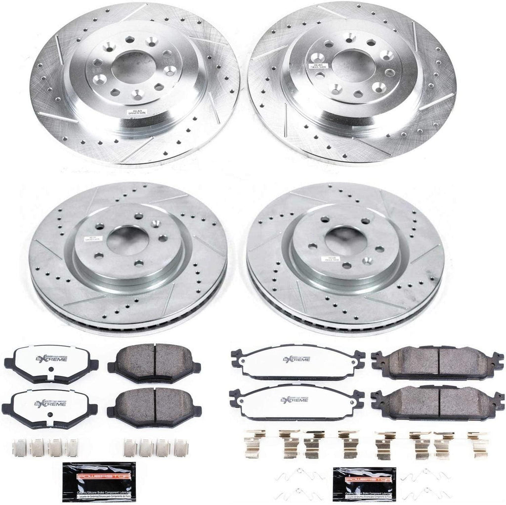 K5584-36 Front and Rear Z36 Truck & Tow Brake Kit, Carbon Fiber Ceramic Brake Pads and Drilled/Slotted Brake Rotors