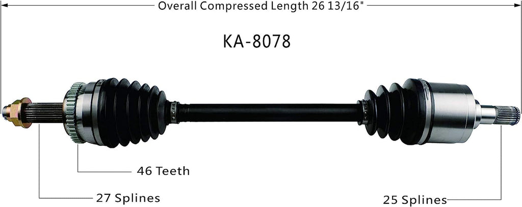 KA-8078 CV Axle, 1 Pack