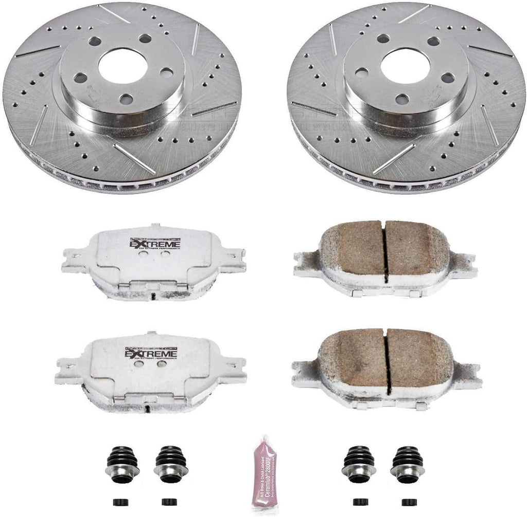 K2313-26 Front Z26 Carbon Fiber Brake Pads with Drilled & Slotted Brake Rotors Kit