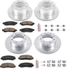 K5575 Front and Rear Z23 Carbon Fiber Brake Pads with Drilled & Slotted Brake Rotors Kit