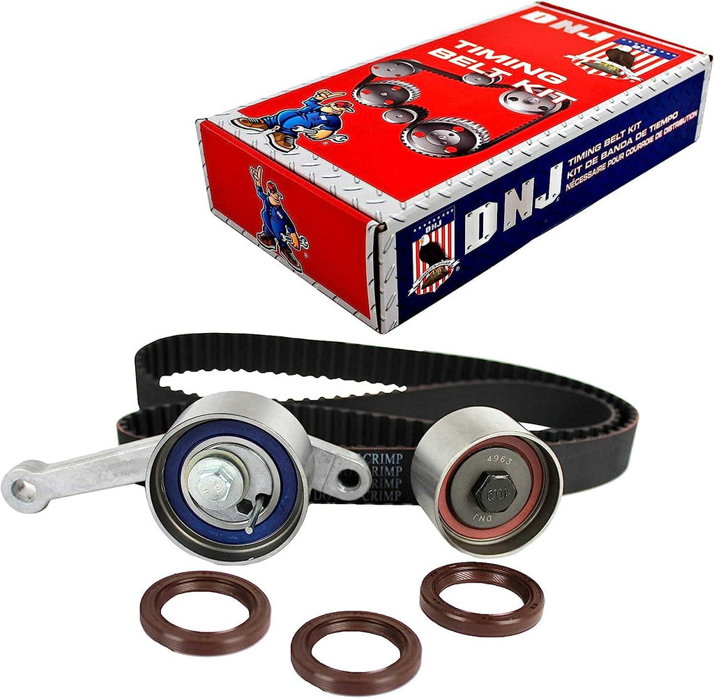 DNJ TBK151 Timing Belt Kit for 1995-2002 / Chrysler, Dodge, Jeep, Plymouth/Breeze, Caravan, Cirrus, Grand Caravan, Grand Voyager, Liberty, PT Cruiser, Sebring, Stratus, Voyager / 2.4L / DOHC / 16V